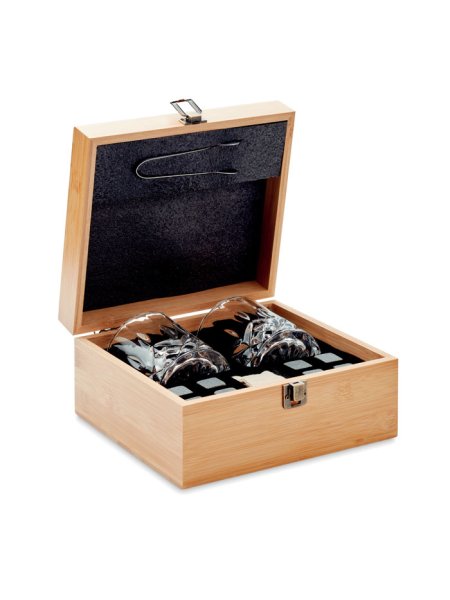 Set whisky avec boîte bambou