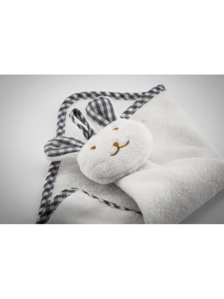 Serviette lapin en peluche