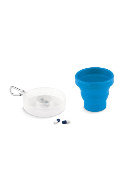 Tasse pliable avec pilulier