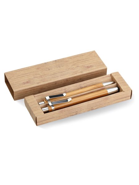 Coffret stylo et crayon en bam