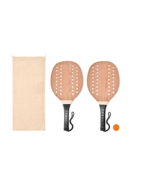 Set beach tennis en bois de ros