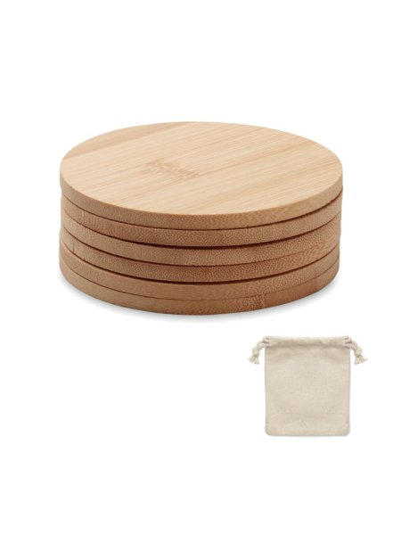 Lot de 6 sous-verres en bambou